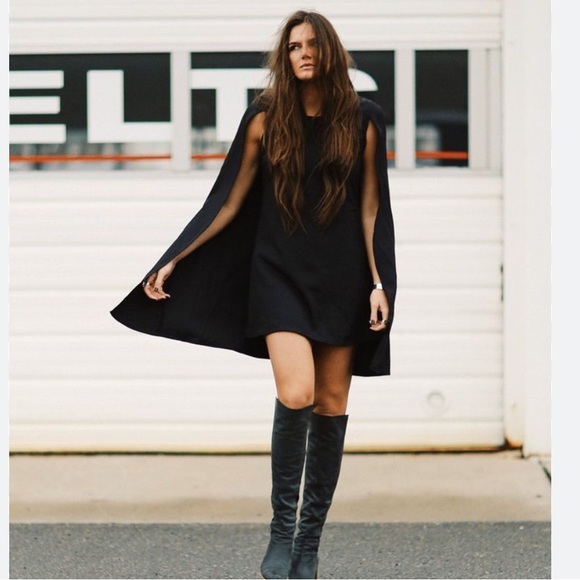 Nasty Gal Dresses & Skirts - NASTY GAL black cape dress size Large